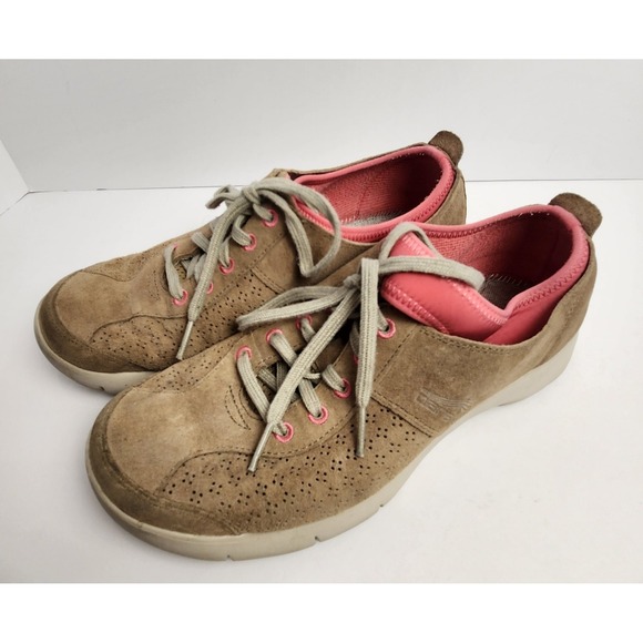 Dansko Shoes - Dansko Women's Tan Suede/Pink Elise Comfort Sneakers Size 39 (8)